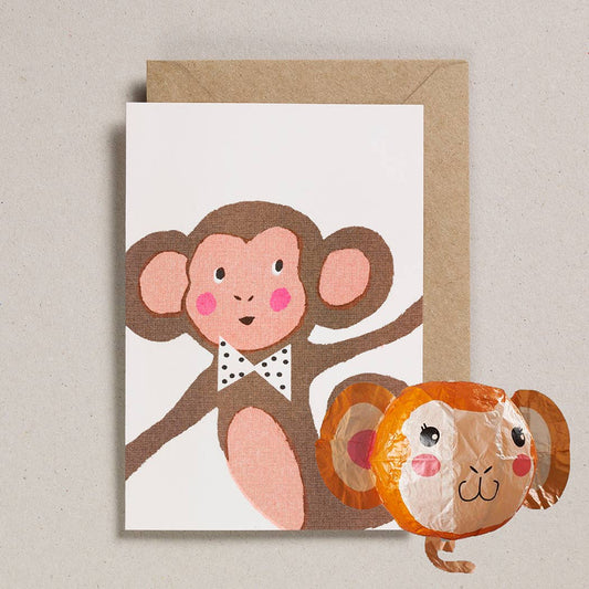 Japanese Paper Balloon Cards - Monkey