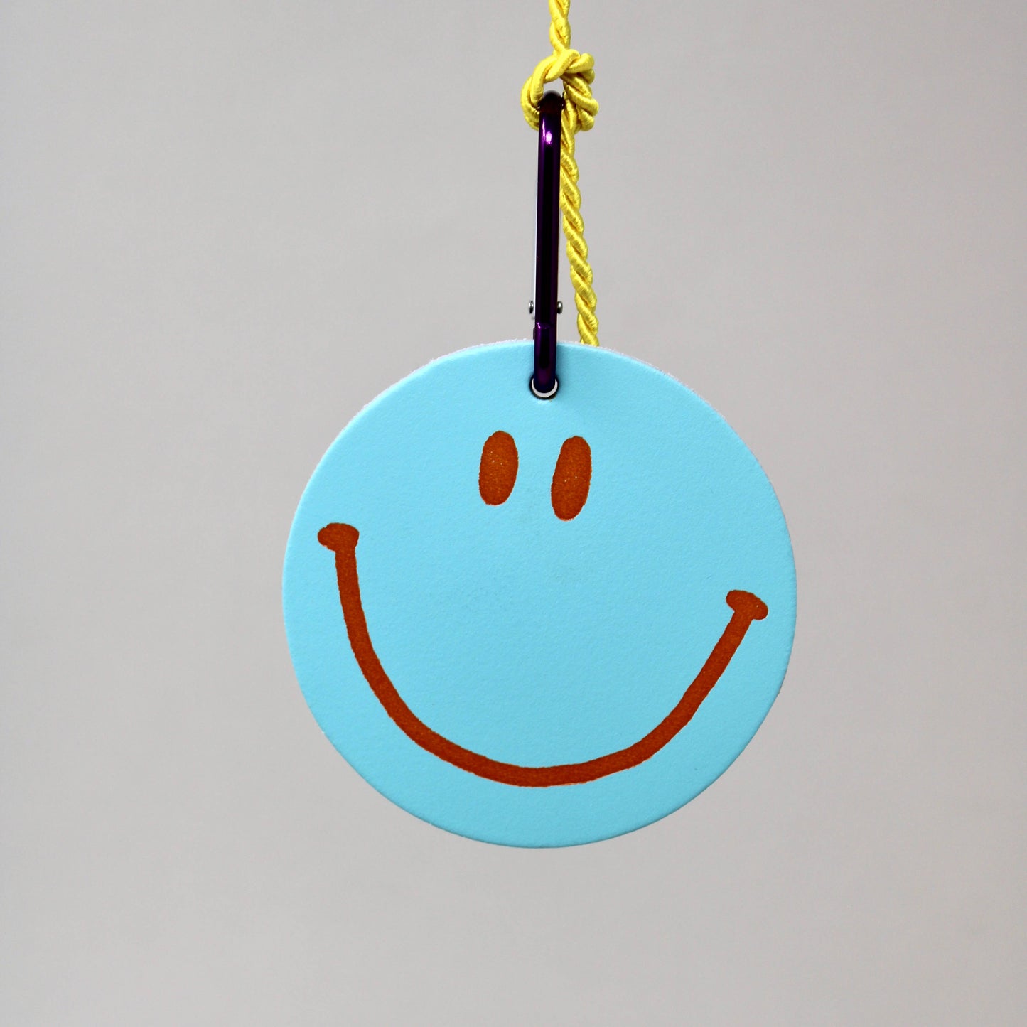 Happy Face Smilie Bag Tags: Coral