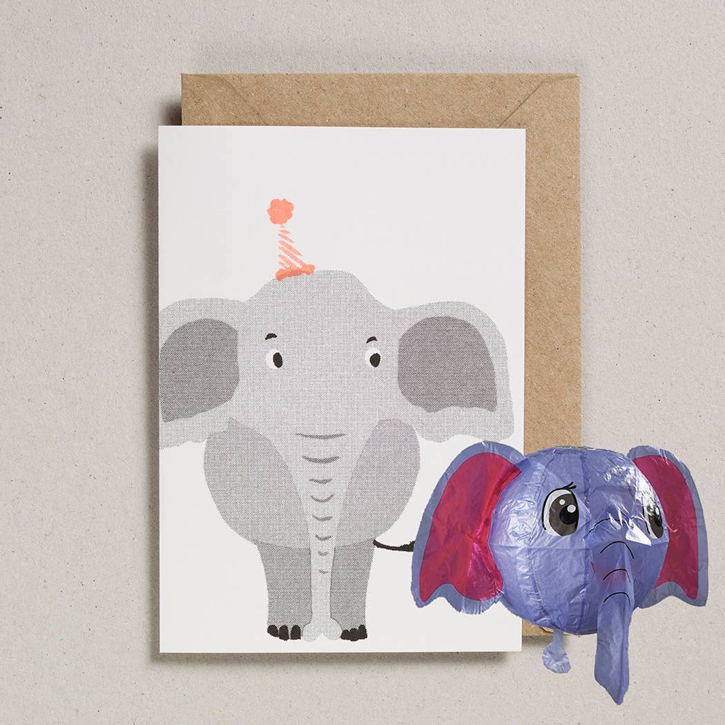 Japanese Paper Balloon Cards - Elephant