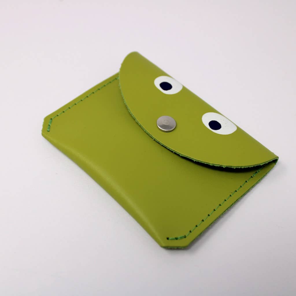 Googly Eye Mini Money Coin Purse: Apple Green