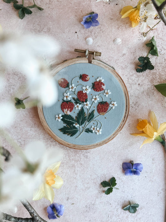 Wild Strawberries Embroidery Kit