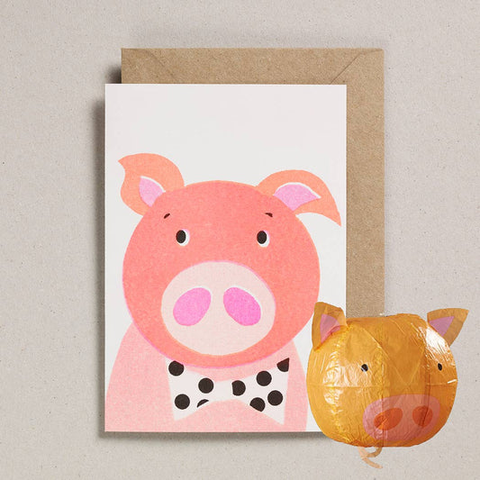 Japanese Paper Balloon Cards - Pig