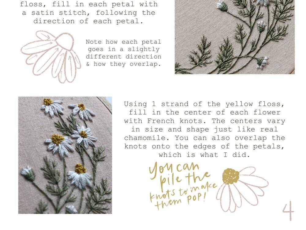 Roman Chamomile Embroidery Kit