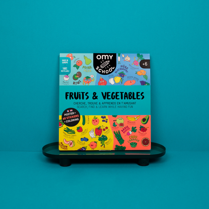 Fruits and Vegetables Sticker & Coloring Poster