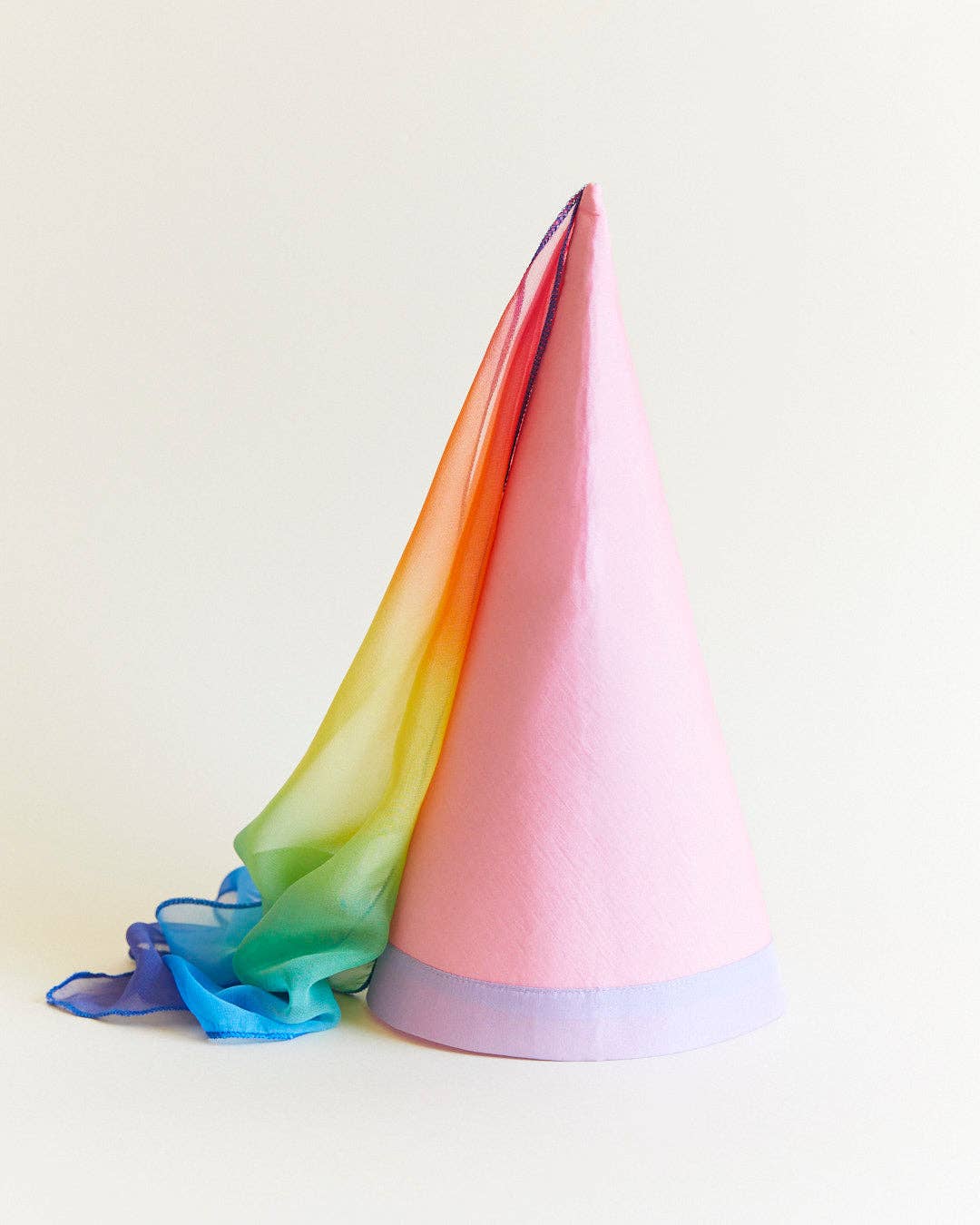 100% Silk Princess Hat for Dress-Up - Pink/Rainbow